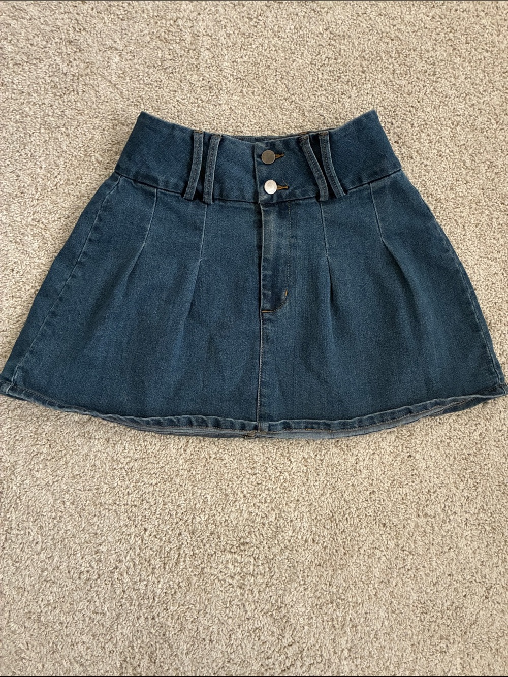 Tinseltown Dark Blue Denim Circle Skirt